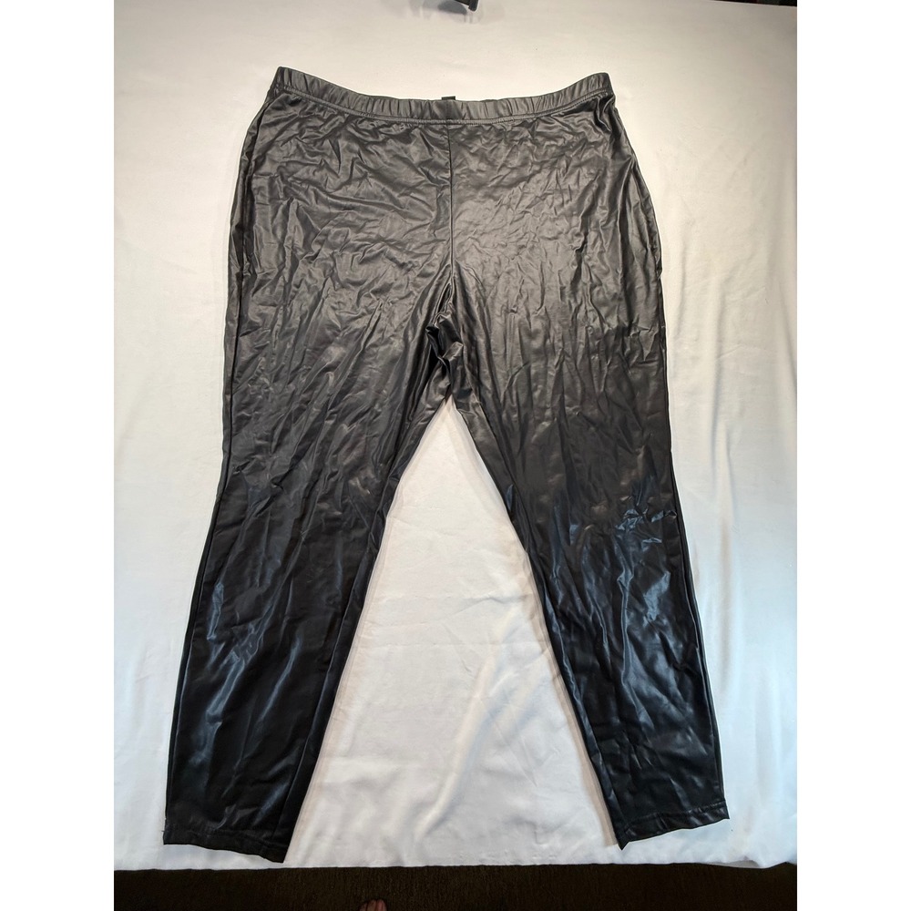 Shein Curve Women Leggings 3XL Black Faux Leather High Waisted Plus Size Pants